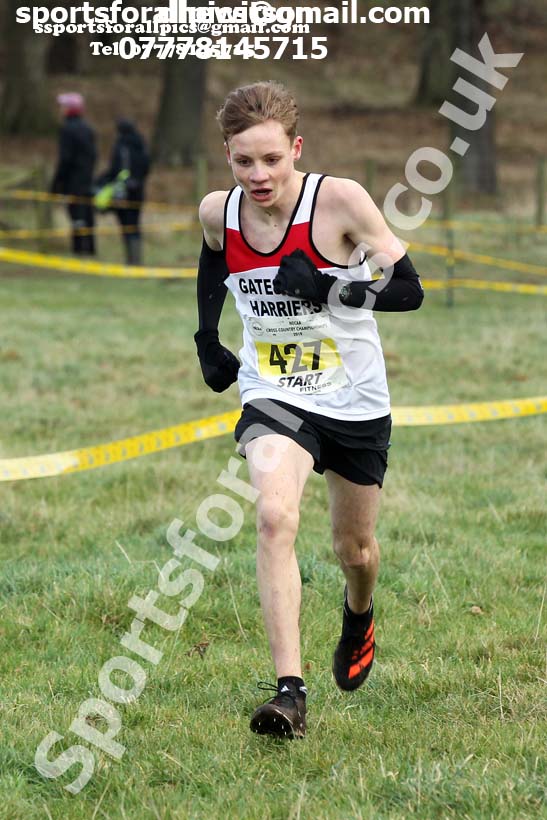 Mens under-17s cross country, 2019 North Eastern Cross Country Champs., Alnwick, Northumberland.  Photo: David T. Hewitson/Sports for All Pics